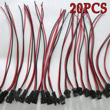 20Pairs Long SM Connector terminal wire Plug Male to Female splice Wire Connectors red and black wire LED Downlight Ceiling Lamp