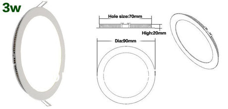 LED Ceiling Recessed Grid Downlight / Slim Round/Square 3W/4W/ 6W / 9W / 12W /15W/ 25W  Panel Light Dimmable Ultra-thin