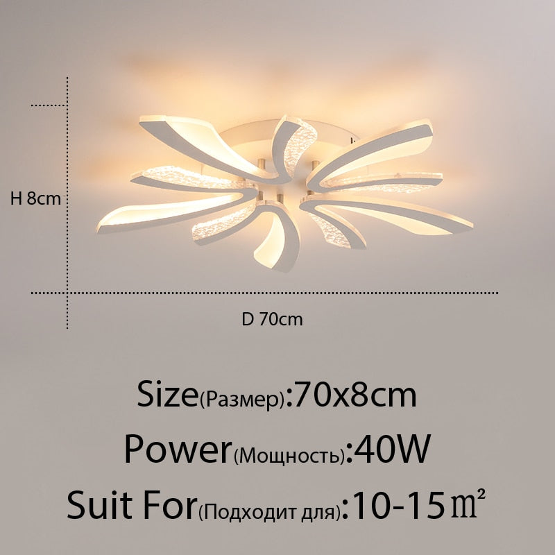 Acrylic New Modern LED Ceiling Lights Living Dining Room Kitchen Bedroom Indoor Lamps Lighting Fixtures With Remote AC 90-260V