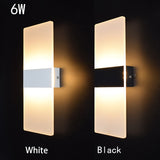 Mini 4/6/12/18W Led Acrylic Wall Lamp AC90-260V Long warm white Bedding Room Living Room Indoor wall lamp Bedroom Modern Simple