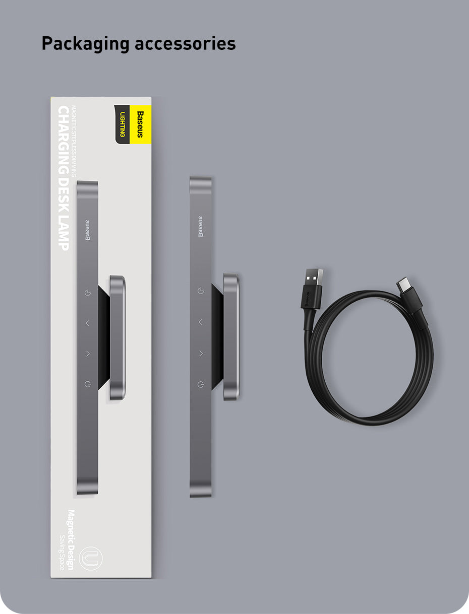 Hanging Magnetic LED Table Lamp, Dimming Desk Lamp Rechargeable Cabinet Light For Bedroom Kitchen