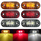 2PCS 12V 24V LED Side Marker Lights Warning Tail Light Auto Car External Lights Trailer Truck Lorry Yellow Orange White Red