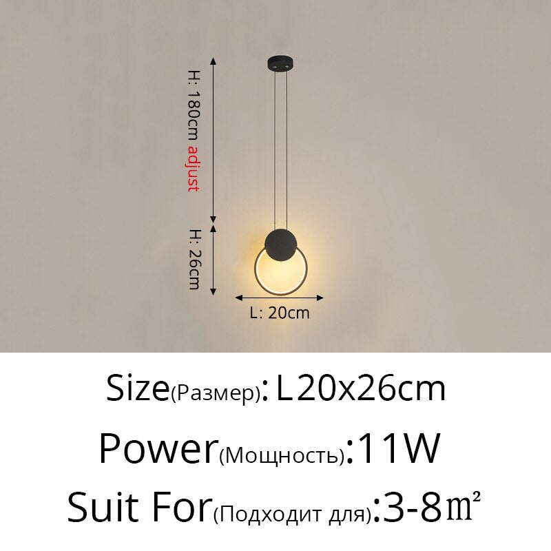 Novelty Nordic Led Pendant Lights For Living Room Bedroom Bedside Bar Wall Decor Lighting Geometry Hanging Lamps Kitchen Fixture