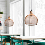 Electroplating modern  metal cage pendant lamp,vintage  rose gold birdcage creative hanging lamp for restaurant living room