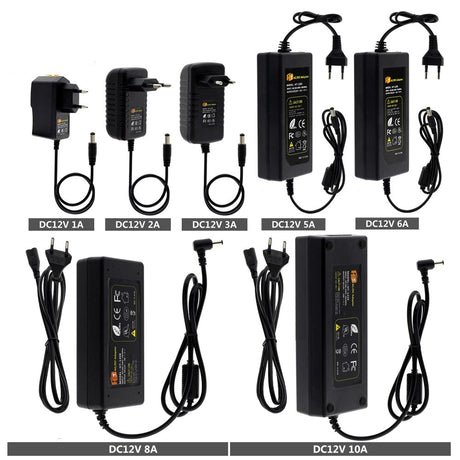 DC12V Adapter AC100-240V Lighting Transformers Output DC12V 1A 2A 3A 5A 6A 8A 10A EU / US Plug Power Supply for LED Strip