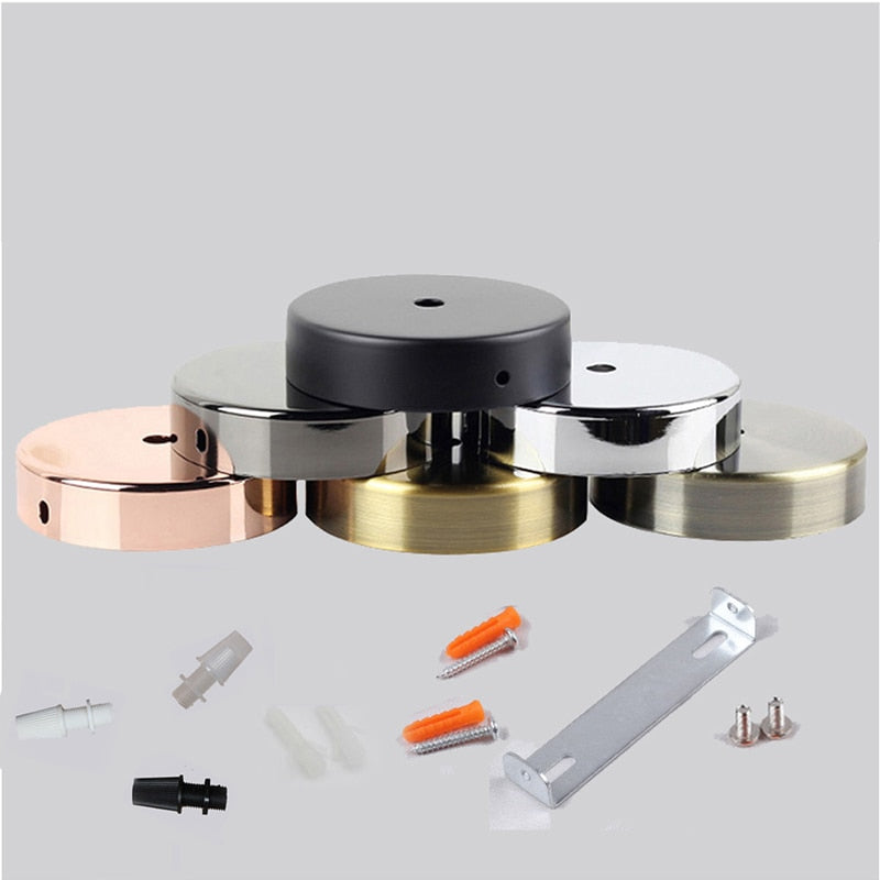 Black White Silver Bronze Ceiling Plate Wall Sconce Mount LED Base Vintage Pendant Lamp Disc Base Ceiling Canopy Free Shipping