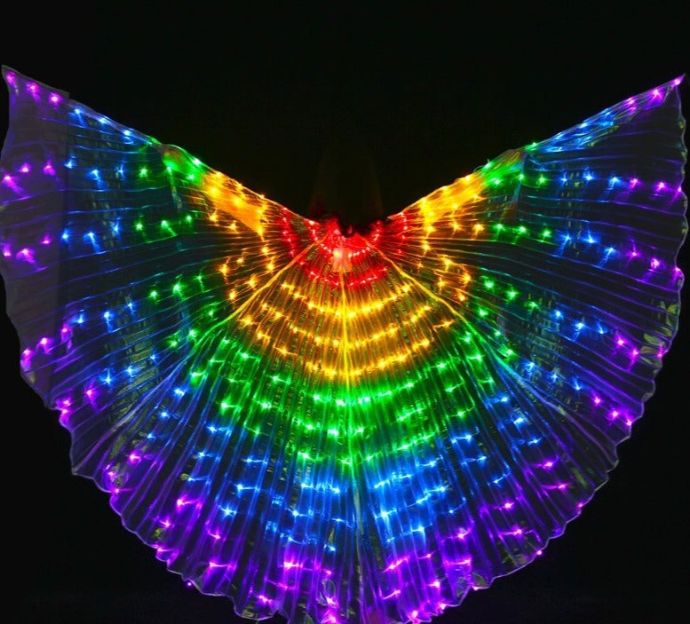  Rainbow Color Alas Angle Led Wings Adult Led Costume Circus Led Light Luminous Costumes Party Show Isis Wings Dancewear