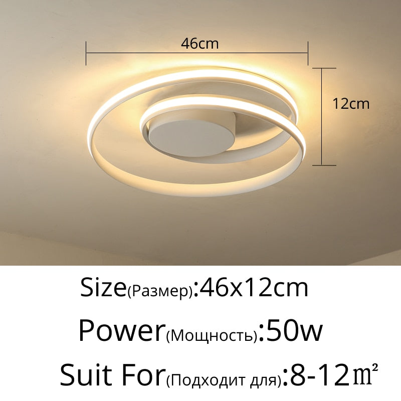 Modern Chandeliers LED Lamp For Living Room Bedroom Study Room White black color surface mounted lights Lamp Deco AC85-265V