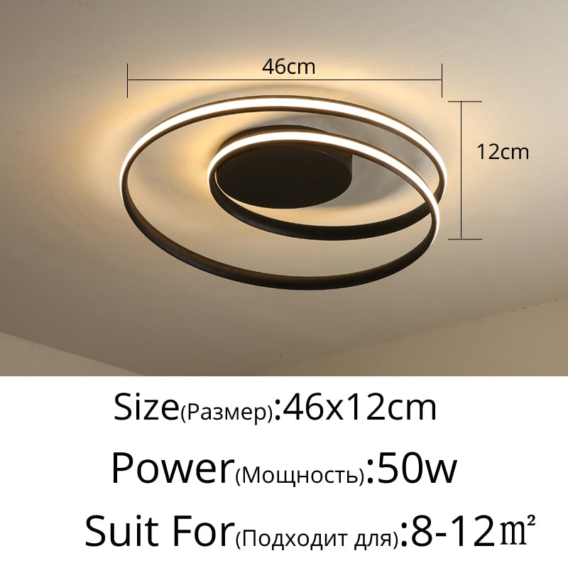 Modern Chandeliers LED Lamp For Living Room Bedroom Study Room White black color surface mounted lights Lamp Deco AC85-265V