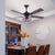 Reversible Blades 3 Speed Ceiling Fan Light Vintage Cage Wooden Chandelier W/ Remote for Living Room Office Décor
