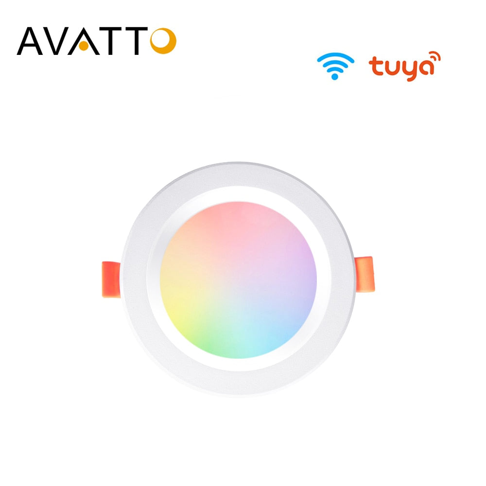 AVATTO Tuya Smart WiFi LED Downlight, 7W 9W RGB Cool &amp; Warm White Smart Home Round Spotlight works with Alexa Google Home