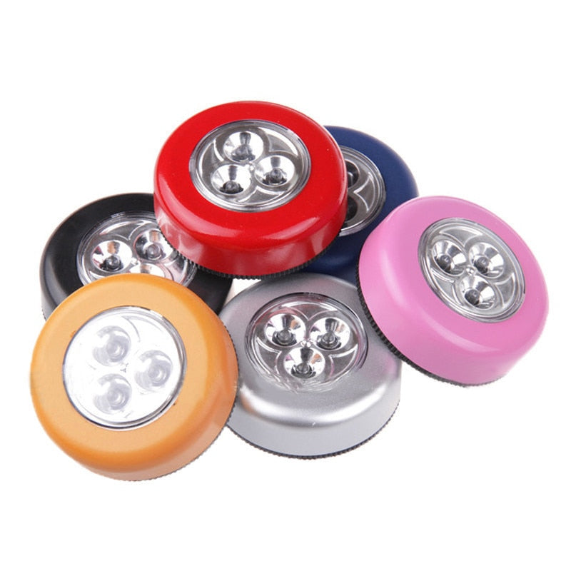 1PC 3/4 LED Wall Light Kitchen Cabinet Closet Lighting Sticker Tap Touch Lamp Lamps Home Decorative Practical Lights Touch Lamps