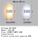 Mini 4/6/12/18W Led Acrylic Wall Lamp AC90-260V Long warm white Bedding Room Living Room Indoor wall lamp Bedroom Modern Simple