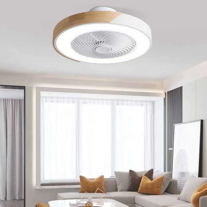Intelligent ceiling fan with light, used for kitchen, dining room and bedroom decoration, 50cm silent invisible fan