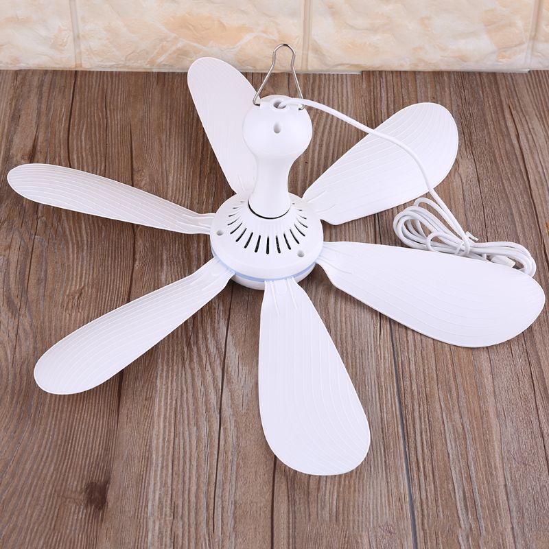 Hanging Fan  6 Leaves Ceiling Fan for Outdoor Activities USB Powered Fan Picnic Camping Bbq Supplies