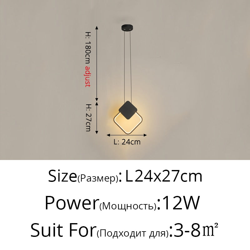 Novelty Nordic Led Pendant Lights For Living Room Bedroom Bedside Bar Wall Decor Lighting Geometry Hanging Lamps Kitchen Fixture