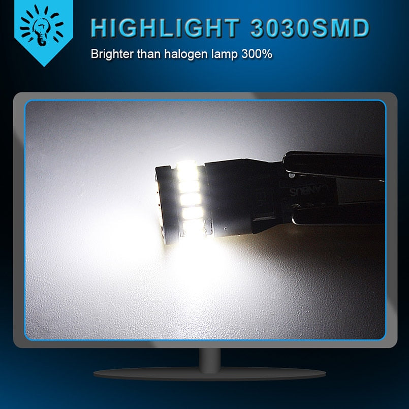 2pcs T10 W5W led Canbus Bulbs 168 194 no error led Parking lights Interior Dome Lights 24SMD 3014 White 12V for Audi BMW Benz