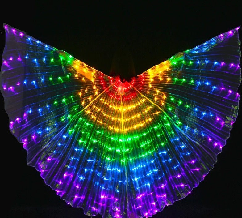  Rainbow Color Alas Angle Led Wings Adult Led Costume Circus Led Light Luminous Costumes Party Show Isis Wings Dancewear