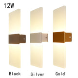 Mini 4/6/12/18W Led Acrylic Wall Lamp AC90-260V Long warm white Bedding Room Living Room Indoor wall lamp Bedroom Modern Simple