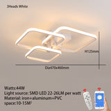 FANPINFANDO Rectangle Acrylic Aluminum Modern Led Ceiling Lights For Living Room Bedroom White/Black Led Ceiling Lamp Fixtures