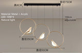 Nordic Golden Bird LED Chandelier Parlor Bar Bedside Hanging Light Fixture Novelty 360 Degree Rotation Replaceable LED Home Deco