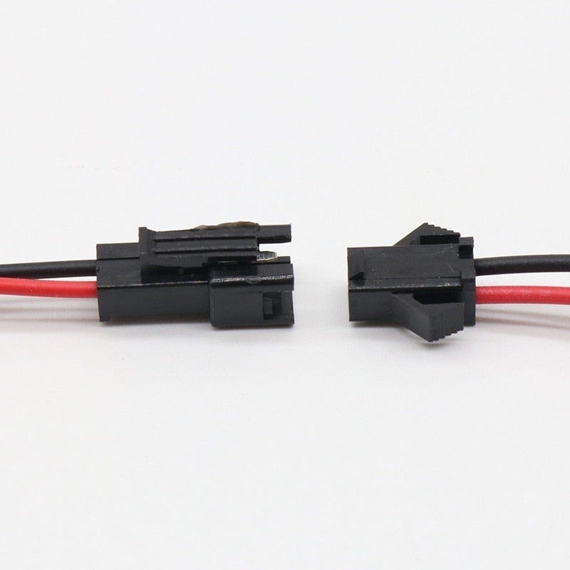 20Pairs Long SM Connector terminal wire Plug Male to Female splice Wire Connectors red and black wire LED Downlight Ceiling Lamp