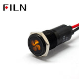 14mm Waterproof Lamp FILN 12V LED Car Signal Lights Instrument Pilot light red blue indicator light with wire