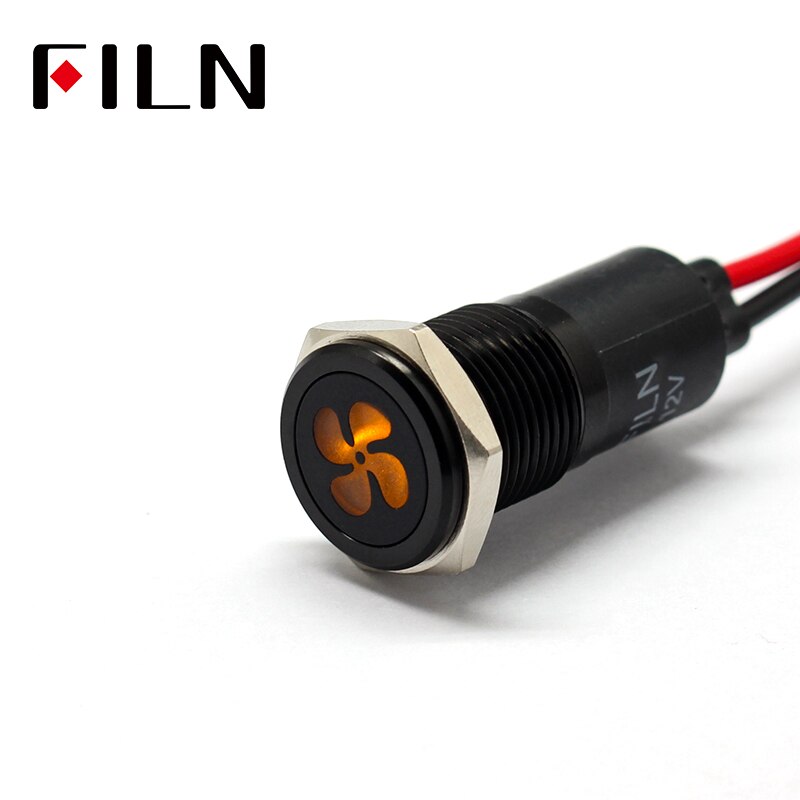 14mm Waterproof Lamp FILN 12V LED Car Signal Lights Instrument Pilot light red blue indicator light with wire