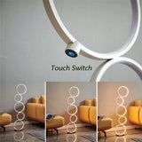 Modern LED Floor Lamp Touch Switch Ring Indoor Decor Light Nordic Minimalist Art Living Room Bedroom Home Standing Lamp Lighting