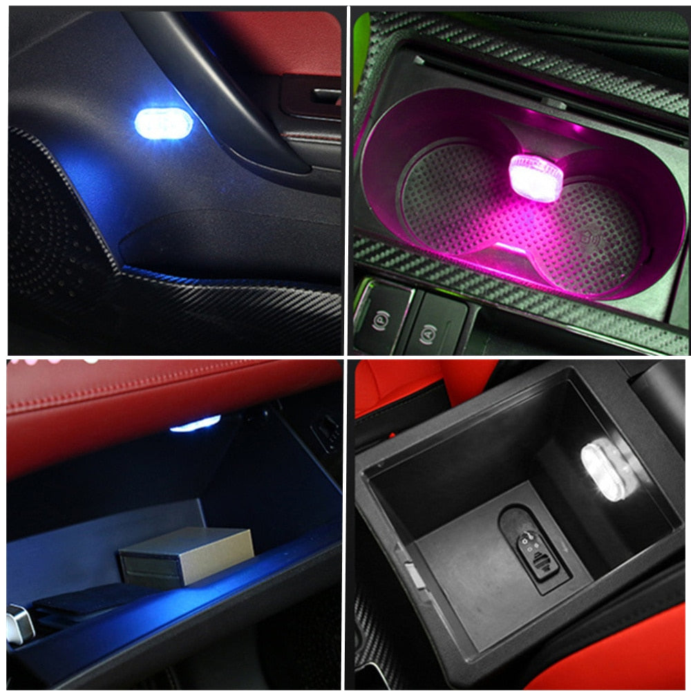 2PCS LED Interior Car Light Wireless Interior Lights Car LED Touch Lights Auto Roof Ceiling Lamp USB Charging Reading Lamps