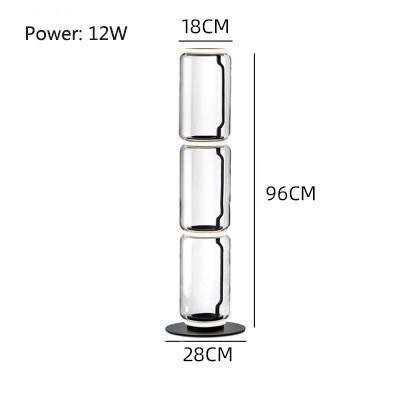 Living Room Creative LED Floor lamp Modern Bedroom Bedside Clear Glass Vertical Luminaires Study Indoor Design Lighting Fixtures
