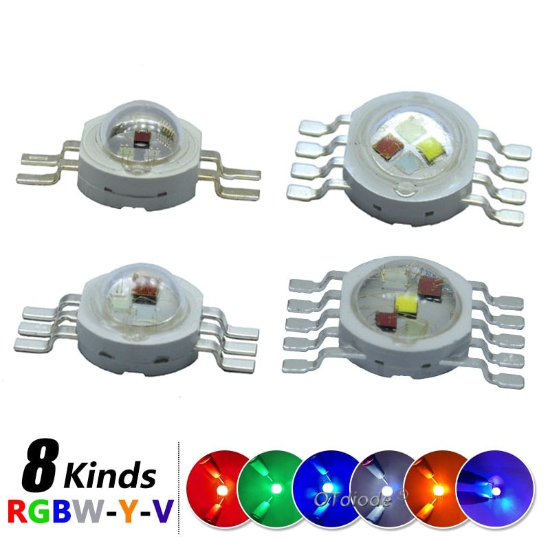 RGB RGBW RGBWW RGBWY RGBWYV LED COB Chip 3W 4W 5W 6W 8W 9W 10W 12W 15W 18W Colorful For 3 6 9 12 15 18 W Watt Stage Light Beads