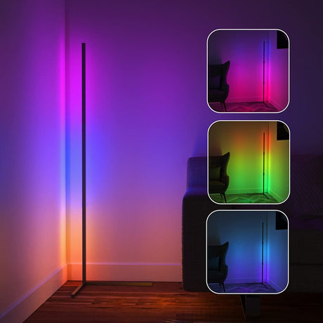 140CM Simple RGB wall corner Led RGB Floor Lamp bedroom app colorful floor lamp docking living room strip led atmosphere lamp