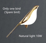 Nordic Golden Bird LED Chandelier Parlor Bar Bedside Hanging Light Fixture Novelty 360 Degree Rotation Replaceable LED Home Deco