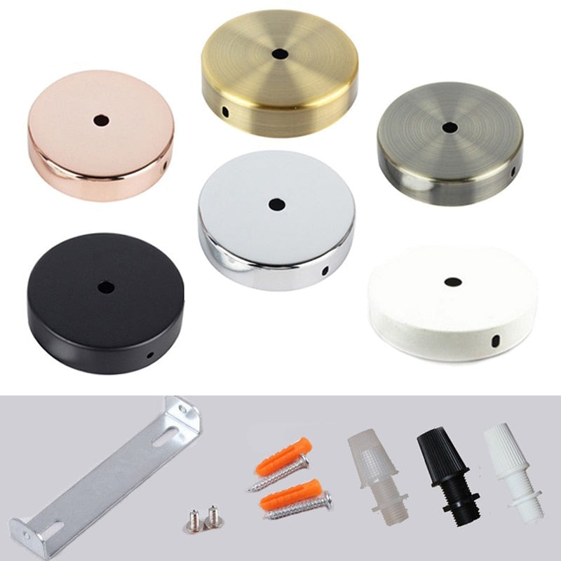 Black White Silver Bronze Ceiling Plate Wall Sconce Mount LED Base Vintage Pendant Lamp Disc Base Ceiling Canopy Free Shipping