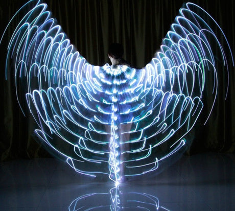  Rainbow Color Alas Angle Led Wings Adult Led Costume Circus Led Light Luminous Costumes Party Show Isis Wings Dancewear