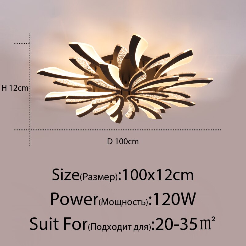 Acrylic New Modern LED Ceiling Lights Living Dining Room Kitchen Bedroom Indoor Lamps Lighting Fixtures With Remote AC 90-260V