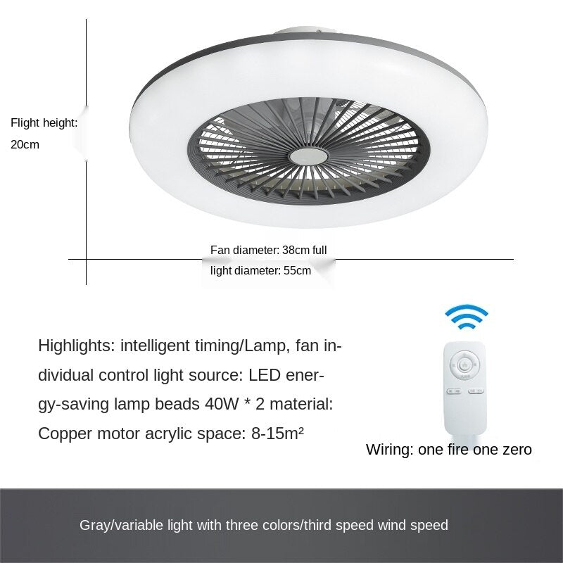 Smart Ceiling Fan Lamp With LED Light and Remote Control Chandelier Electric Roof Fans lighting Living Room 220 v Bedroom Home