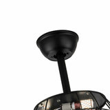 LED Ceiling Fan Light 3 Speed Setting 5 Reversible Wood Blades Retro Cage Chandelier with Remote Control