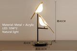 Nordic Golden Bird LED Chandelier Parlor Bar Bedside Hanging Light Fixture Novelty 360 Degree Rotation Replaceable LED Home Deco