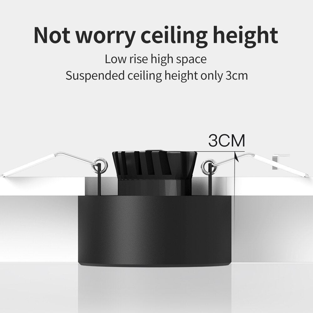 Ceiling Recessed Downlight Ultra-thin Anti-glare Led Spotlight 8W Embedded Ceiling Lamp For Indoor Lighting AC110-240V