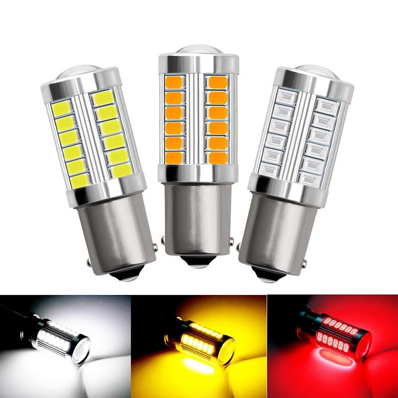 1156 Ba15s, 1157 Bay15d- LED Bulbs Turn Signal Light 12V 33 SMD Brake, Reverse, Parking Lamps