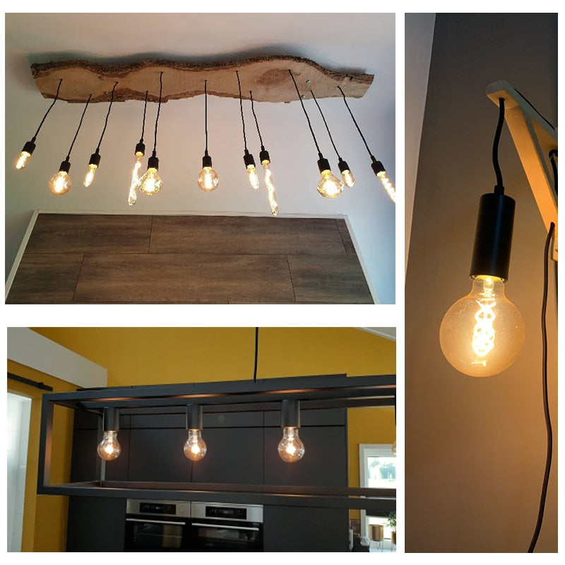 E27 LED Bulb 220V Dimmable Vintage Spiral LED Filament Light Bulb A19 4W Retro Incandescent Decoration Led Lighting Lamp Ampoule