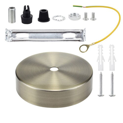 Ceiling Plate Round Black Silver Bronze 8/10/12/15cm Vintage Disc Light Accessories Tray For Pendant Lamp&amp;Wall Light Lamp Base