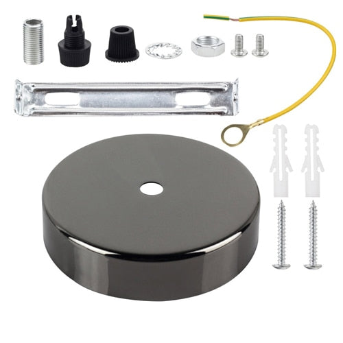 Ceiling Plate Round Black Silver Bronze 8/10/12/15cm Vintage Disc Light Accessories Tray For Pendant Lamp&amp;Wall Light Lamp Base