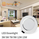 LED Downlight 3W 5W 7W 9W 12W 15W Round Recessed Lamp AC 220V 230V 240V Led Bulb Bedroom Kitchen Indoor LED Spot Lighting
