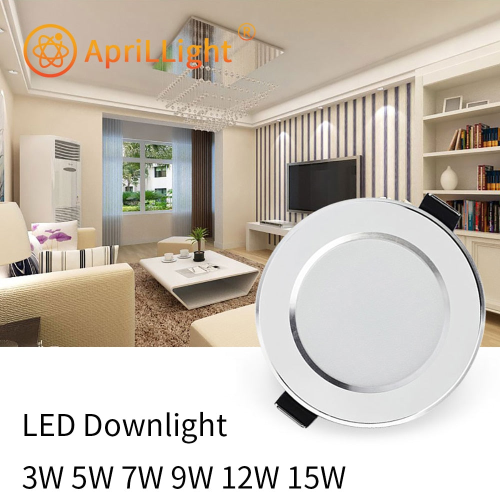 LED Downlight 3W 5W 7W 9W 12W 15W Round Recessed Lamp AC 220V 230V 240V Led Bulb Bedroom Kitchen Indoor LED Spot Lighting