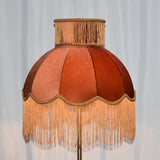 Velvet Lampshade With Tassels Handmade Luxury Retro Caramel Color Italy Style Lamp Shade For Table Lamp Floor Light