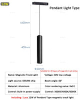 QIUBOSS Modern Magnetic Track Lights Embedded LED Spotlight Downlight Living Room Without Main Light Lighting Grille Lamp Series