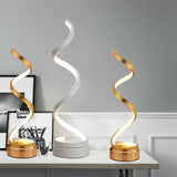Modern Spiral Table Lamp Curved LED Desk Reading Lighting Bedroom Warm White Light